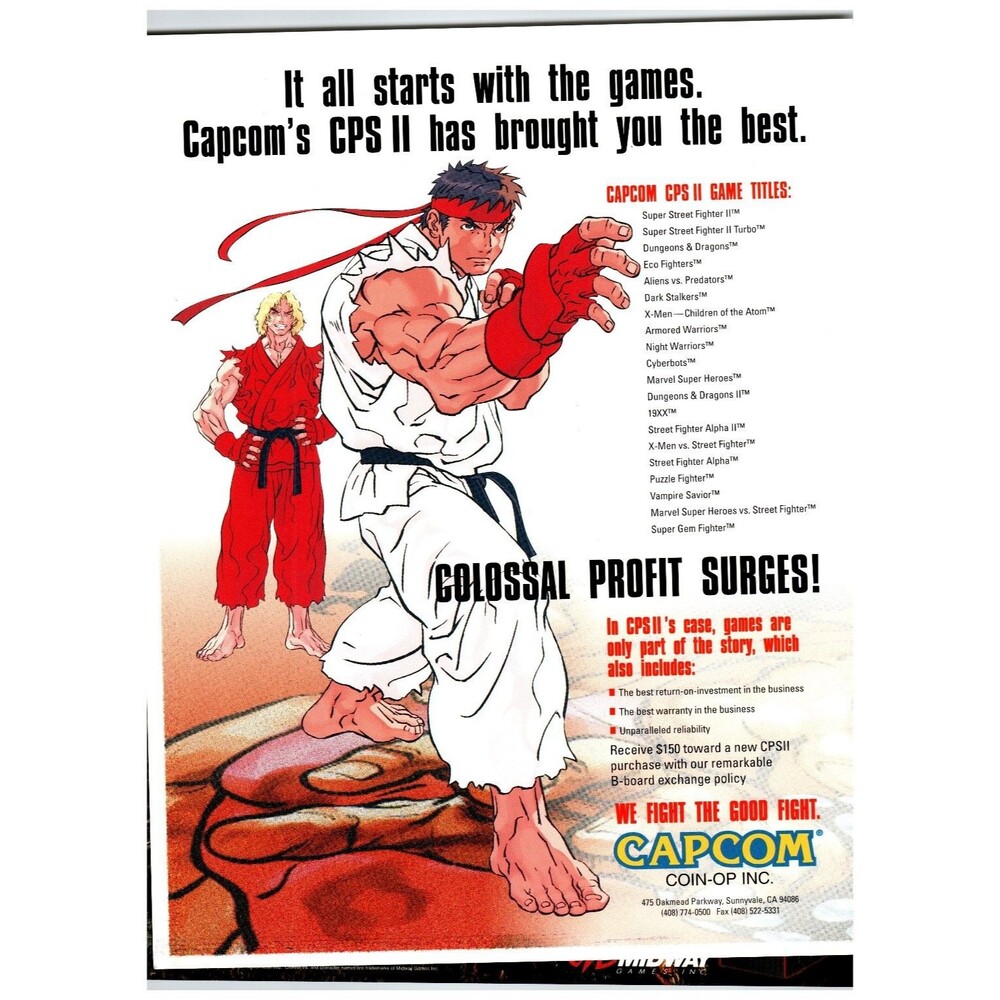 JOB LOT 5x Original NOS Capcom Street Fighter CPS II Arcade Flyers Wholesale